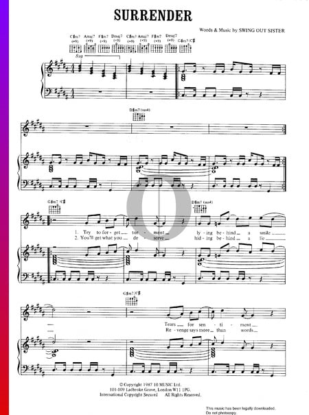 Surrender Musik-Noten