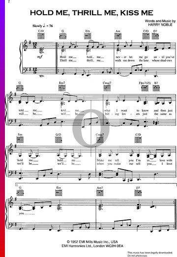 Hold Me Thrill Me Kiss Me Sheet Music