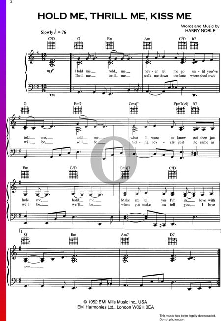 Hold Me Thrill Me Kiss Me Partitura