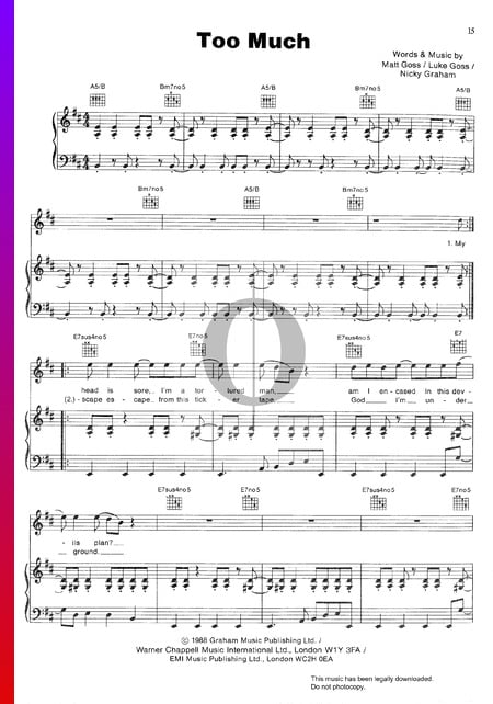 Too Much Musik-Noten