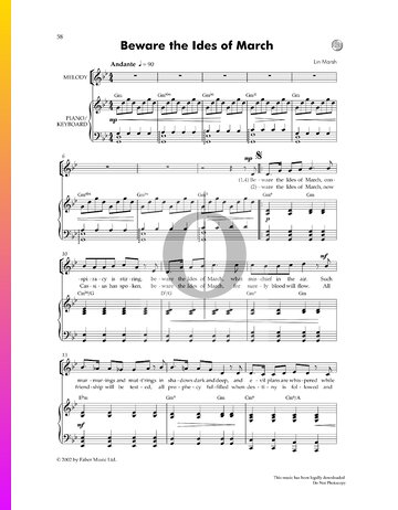 Beware The Ides Of March Sheet Music