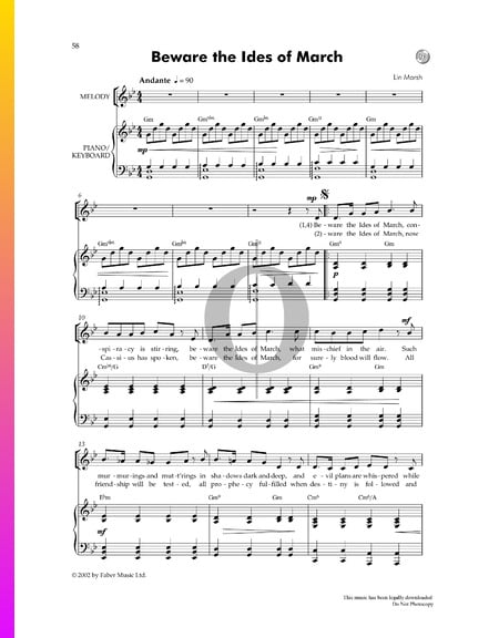 Beware The Ides Of March Sheet Music
