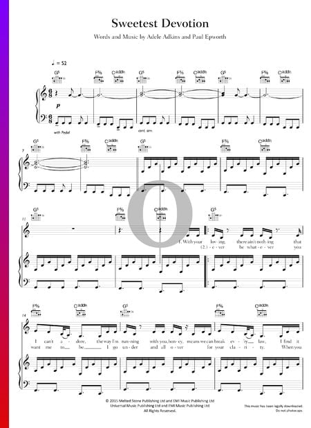 Sweetest Devotion Sheet Music