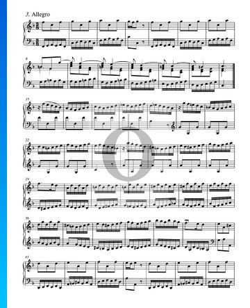 Partition Concerto en Fa Majeur, BWV 978: 3. Allegro