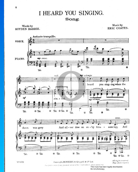 I Heard You Singing Sheet Music