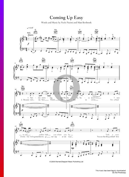Coming Up Easy Musik-Noten