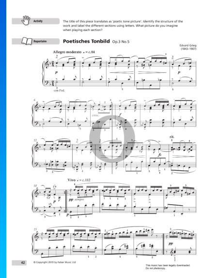 Allegro moderato (Poetic Tone-Pictures), Op. 3 No. 5 Partitura