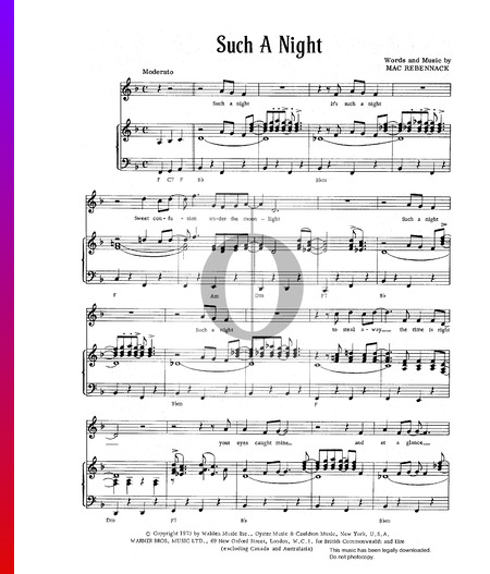 Such A Night Sheet Music