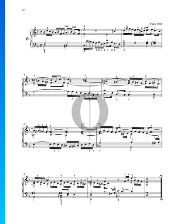 Prelude D Minor, BWV 940 Spartito