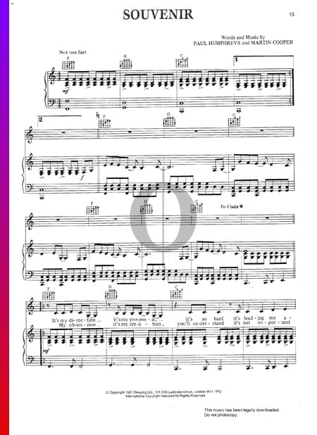 Souvenir Sheet Music