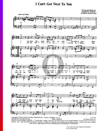 I Can't Get Next To You Sheet Music