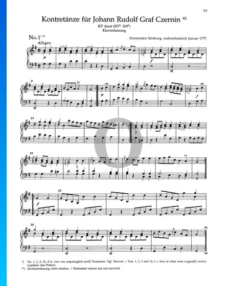 4 Country Dances, KV 269b Sheet Music