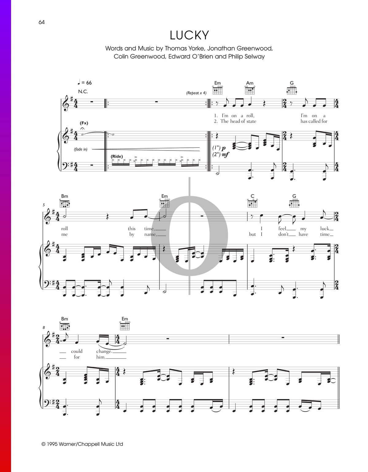 Lucky Sheet Music Piano Voice Guitar Pdf Download