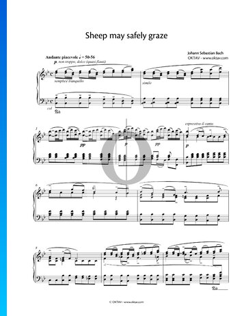 Schafe Können Sicher Weiden, BWV 208 Musik-Noten