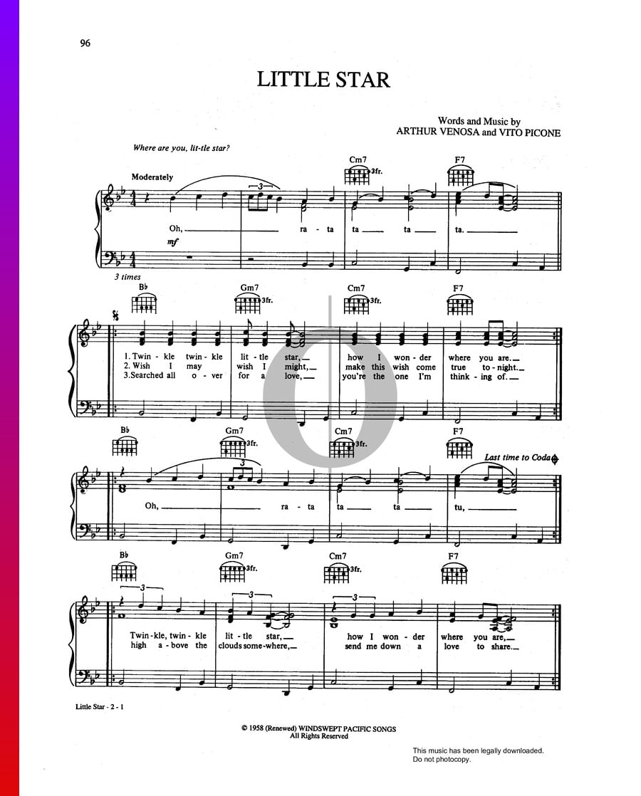 Little Star (The Elegants) Piano Sheet Music - OKTAV