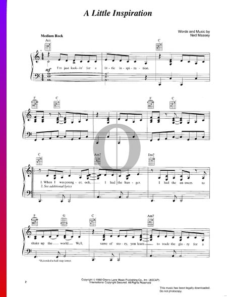 A Little Inspiration Sheet Music