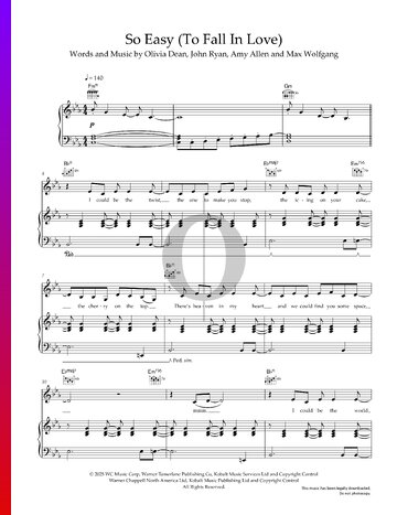 So Easy (To Fall In Love) Sheet Music