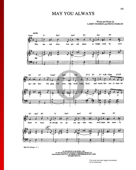 May You Always Sheet Music