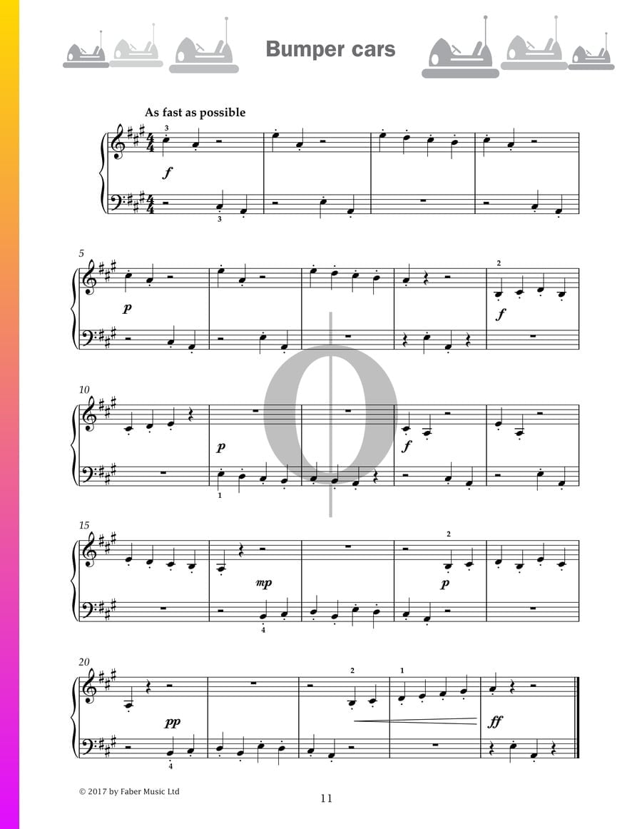 Bumper Cars (paul Harris) Piano Sheet Music - Oktav