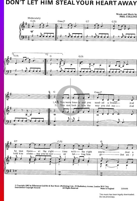 Don T Let Him Steal Your Heart Away Sheet Music Piano Voice Pdf Download Streaming Oktav