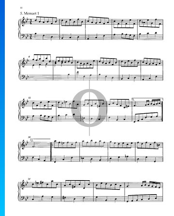 Partita 1, BWV 825: 5./6. Menuet Partitura