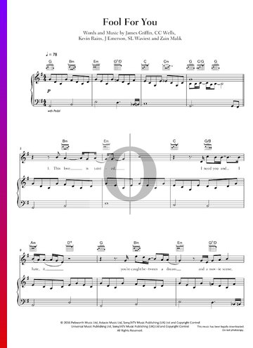 Fool For You Partitura