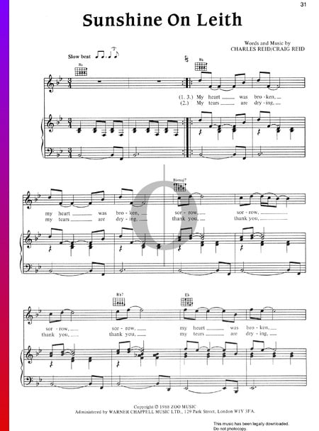 Sunshine On Leith Musik-Noten