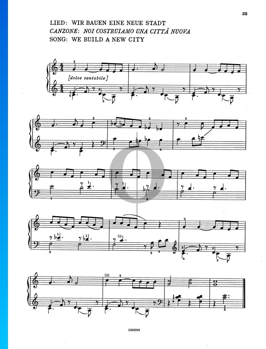 Ich Bau Ne Stadt Für Dich Lyrics Wir bauen eine Stadt: Lied Klaviernoten (Paul Hindemith) - OKTAV