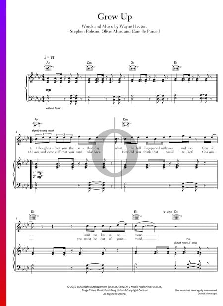 Grow Up Sheet Music