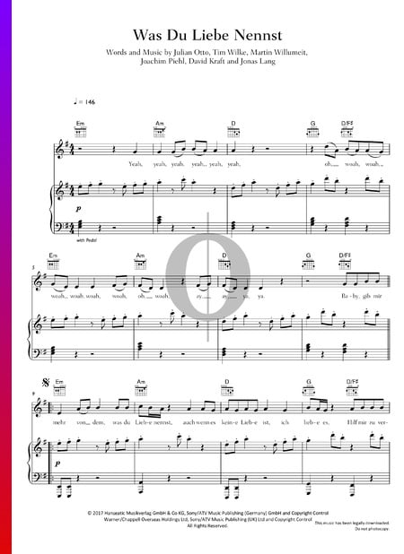 Was Du Liebe Nennst Sheet Music