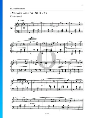 Deutscher Tanz in a-Moll, Nr. 10 D 73 Musik-Noten