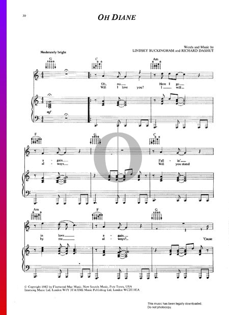Oh Diane Sheet Music
