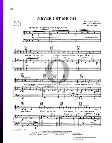 Never Let Me Go Musik-Noten