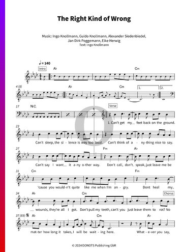 The Right Kind of Wrong Sheet Music