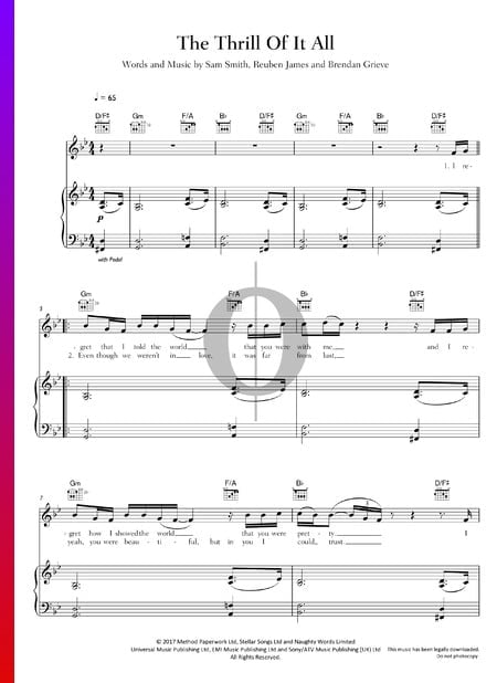 The Thrill Of It All Sheet Music