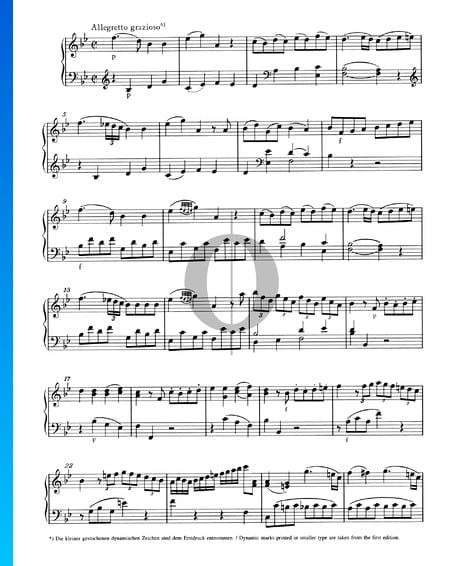Klaviersonate Nr. 13 B-Dur, KV 333 (315c): 3. Allegretto grazioso Musik-Noten