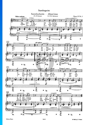 Stammbuchsreim, Op. 25 Nr. 3 Musik-Noten