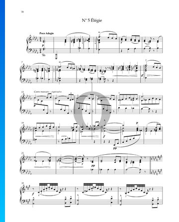 Partition Prélude, No. 5 Op. 135, Élégie