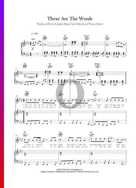 These Are The Words Musik-Noten