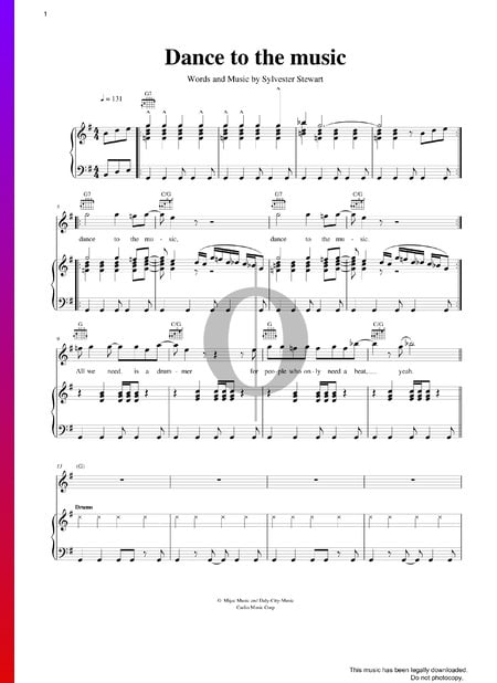 Dance To The Music Sheet Music