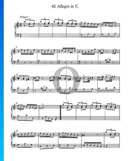 Allegro in C Major, No. 40 Sheet Music