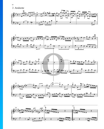 Suite No. 7 G Minor, HWV 432: 2. Andante bladmuziek