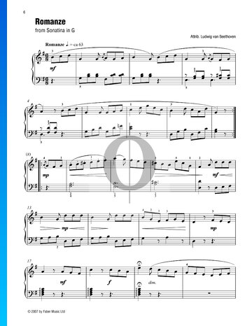 Sonatina No. 1 in G Major - II. Romanze Sheet Music