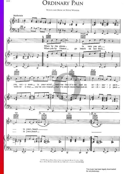 Ordinary Pain Musik-Noten