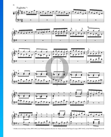 Fughetta in G Major, BWV 902 Sheet Music