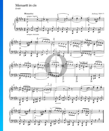 Minuet in C-sharp Minor, D 600 Sheet Music