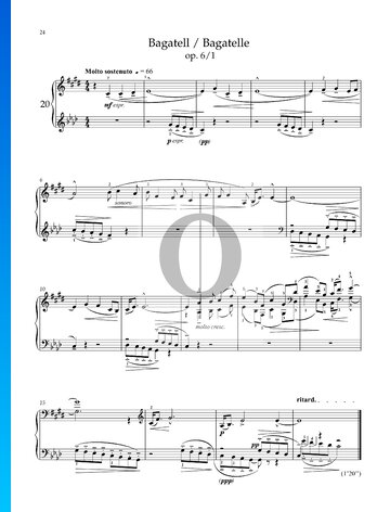 14 Bagatellen BB50, S. 38 (Op. 6): Nr. 1 Bagatelle Musik-Noten