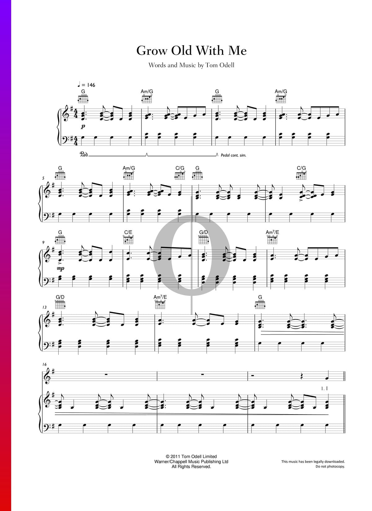 Grow Old With Me Sheet Music Piano Voice Guitar PDF Download OKTAV