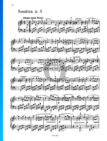 Sonatina in F Major, Op. 20 No. 3 Partitura