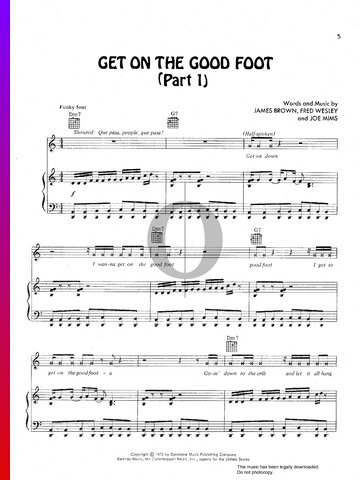 Get On The Good Foot (Part 1) Partitura
